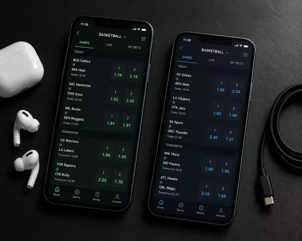 Comparison of NBA betting app features available to UK punters