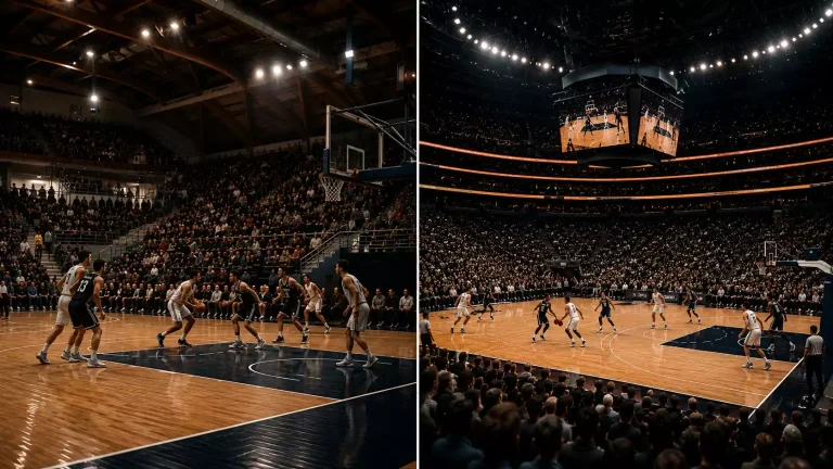 Side-by-side comparison of EuroLeague and NBA basketball with betting odds differences